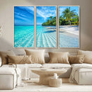 Tropical Beach Wall Art Canvas Print - Serene Ocean