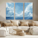 Abstract Ocean Print Artwork- Serene Blue Ocean Canvas Wall