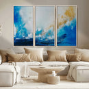 Blue Abstract Print - Dynamic Ocean-Inspired Canvas Wall Art