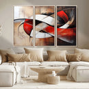 Abstract Wall Art - Modern Red and White Canvas Wall Art