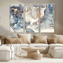 Abstract Blue and Gold Canvas Wall Art - Fluid Modern Ink