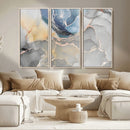 Large Abstract Blue and Gold Canvas Wall Art | Fluid Ink