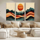 Mountain Triptych Wall Art Canvas Print – Western Nature