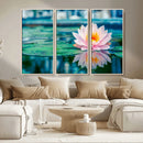 Lotus Flower Wall Art Canvas Print, Water Lily Large Wall