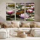 Lotus Flower Wall Art Canvas Print, Water Lily Large Wall