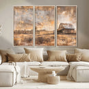 Rustic Farmhouse Wall Art Canvas Print | Barn and Field
