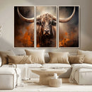 Highland Bull Canvas Abstract Canvas Wall Art Print –