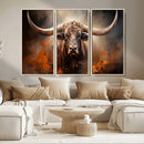 Highland Bull Canvas Abstract Canvas Wall Art Print –