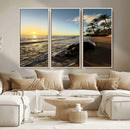 Tropical Beach Wall Art - Stunning Ocean Sunset Canvas Print