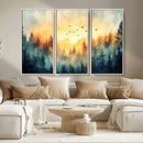 Abstract Forest Wall Art Print- Serene Nature Canvas Print