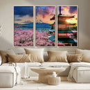Mount Fuji Cherry Blossom Wall Art Canvas Print – Framed
