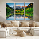 Sunrise Maroon Bells Lake Wall Art Canvas Print – Framed Elk