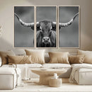Texas Longhorn Wall Art Canvas Print – Framed Western Bull