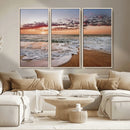 Ocean Sunset Wall Art Canvas Print – Framed Sandy Shore