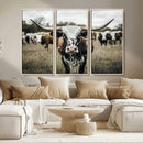 Texas Longhorn Wall Art – Framed Speckled Cow Canvas by MyGreatCanvas | Canvas Wall Art Prints | Photo Prints & Wall Decor