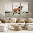 Texas Longhorn Wall Art – Framed Spotted Cattle Canvas by MyGreatCanvas | Canvas Wall Art Prints | Photo Prints & Wall Decor