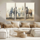 Wild Horses Wall Art Canvas Print, Framed Running Horses Art