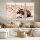Texas Longhorn Wall Art Canvas Print – Framed Resting Bull by MyGreatCanvas | Canvas Wall Art Prints | Photo Prints & Wall Decor