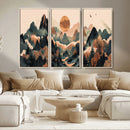 Wood Mountain Landscape Wall Art Canvas Print – Framed