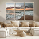 Ocean Sunset Wall Art Canvas Print – Framed Beach Waves