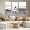 White Horse Wall Art Canvas Print – Framed Woman Rider
