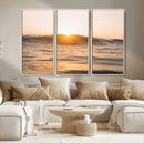 Calm Water Wall Art – Framed Sunset Waves Canvas Artwork, by MyGreatCanvas | Canvas Wall Art Prints | Photo Prints & Wall Decor