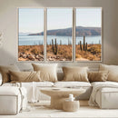 Desert Lake Wall Art – Framed Cactus Mountain Canvas by MyGreatCanvas | Canvas Wall Art Prints | Photo Prints & Wall Decor