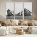 Coastal Wall Art – Framed Black White Ocean Canvas Artwork, by MyGreatCanvas | Canvas Wall Art Prints | Photo Prints & Wall Decor