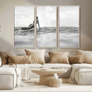 Black and White Surfing Wall Art Canvas Print – Framed Ocean by MyGreatCanvas | Canvas Wall Art Prints | Photo Prints & Wall Decor