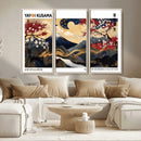 Modern Mount Fuji Wall Art Canvas Print – Framed Abstract