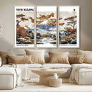Modern Japanese Wall Art Canvas Print – Framed Abstract