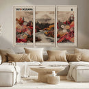 Modern Japanese Wall Art Canvas Print – Framed Abstract