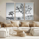 Joshua Trees Wall Art Canvas Print – Framed Black White
