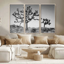 Joshua Tree Wall Art Canvas Print – Framed Monochrome Desert