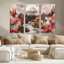 Mountain Wall Art Canvas Print – Framed Autumn Forest