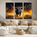Longhorn Canvas Wall Art Canvas Print – Framed Bold Bull