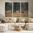 Deer Wall Art Canvas Print – Framed Rustic Wildlife Stags