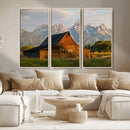 Rustic Barn Wall Art Canvas Print – Framed Grand Teton Park