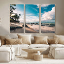Tropical Beach Wall Art Canvas Print – Framed Ocean Waves