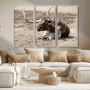 Texas Longhorn Wall Art Canvas Print – Framed Country Living