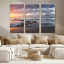 Golden Hour Wall Art Canvas Print – Framed Tranquil Waves