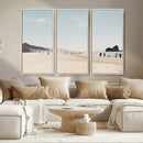 Minimalist Beach Wall Art Canvas Print – Framed Coastal