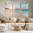 Beach Sunset Wall Art Canvas Print – Framed Ocean Waves by MyGreatCanvas | Canvas Wall Art Prints | Photo Prints & Wall Decor