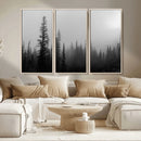 Misty Pines Wall Art Canvas Print – Framed Woodland