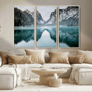 Mountain Lake Wall Art Canvas Print – Framed Toblacher See