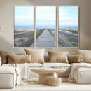 Beach Boardwalk Wall Art Canvas Print – Framed Coastal
