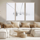 Ski Lift Wall Art Canvas Print – Snowy Alpine Landscape