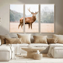 Vintage Wildlife Wall Art Canvas Print – Misty Landscape