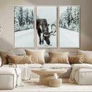 Moose Snow Wall Art Canvas Print – Framed Winter Wildlife