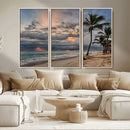 Tropical Storm Wall Art Canvas Print – Framed Moody Beach